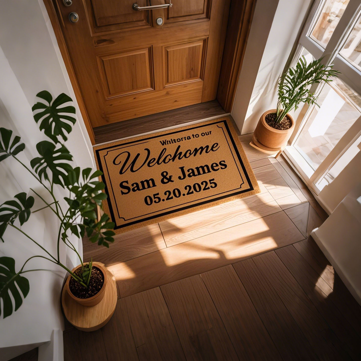 Personalized Couple DoorMat with Names and Date