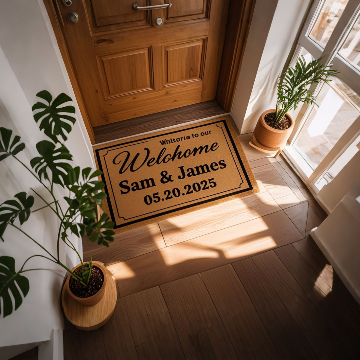 Personalized Couple DoorMat with Names and Date