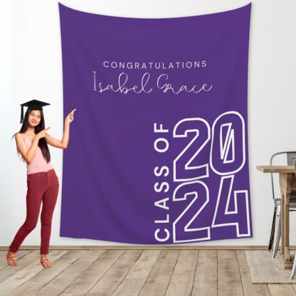 Class of 2024 Custom Graduation Party Backdrop Grad School Colors Banner