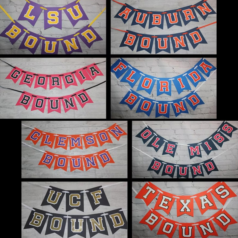 Custom College Bound Banner, Any School Banner, Pick your school colors