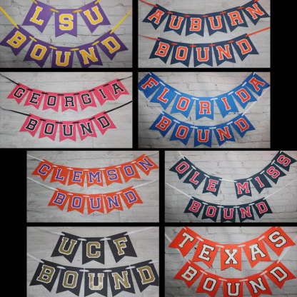 Custom College Bound Banner, Any School Banner, Pick your school colors