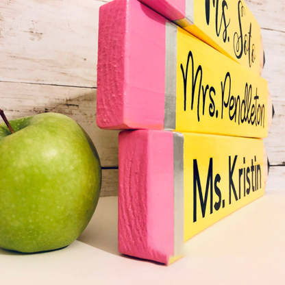 PERSONALIZED  Teacher Pencil Name Plates