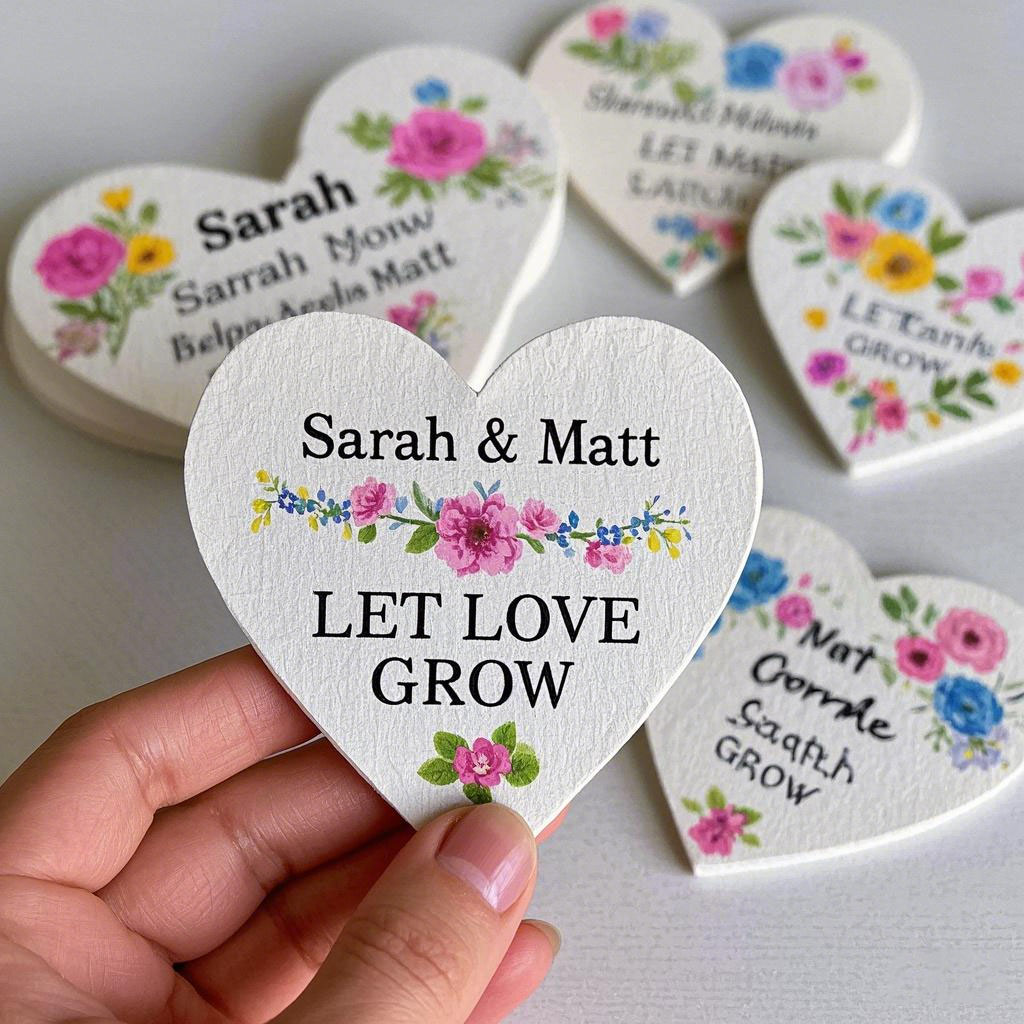 Personalized "Let Love Grow" Thank you Wedding favour Seed paper
