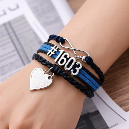 Police Mom Infinity Love Bracelet with Heart Charm