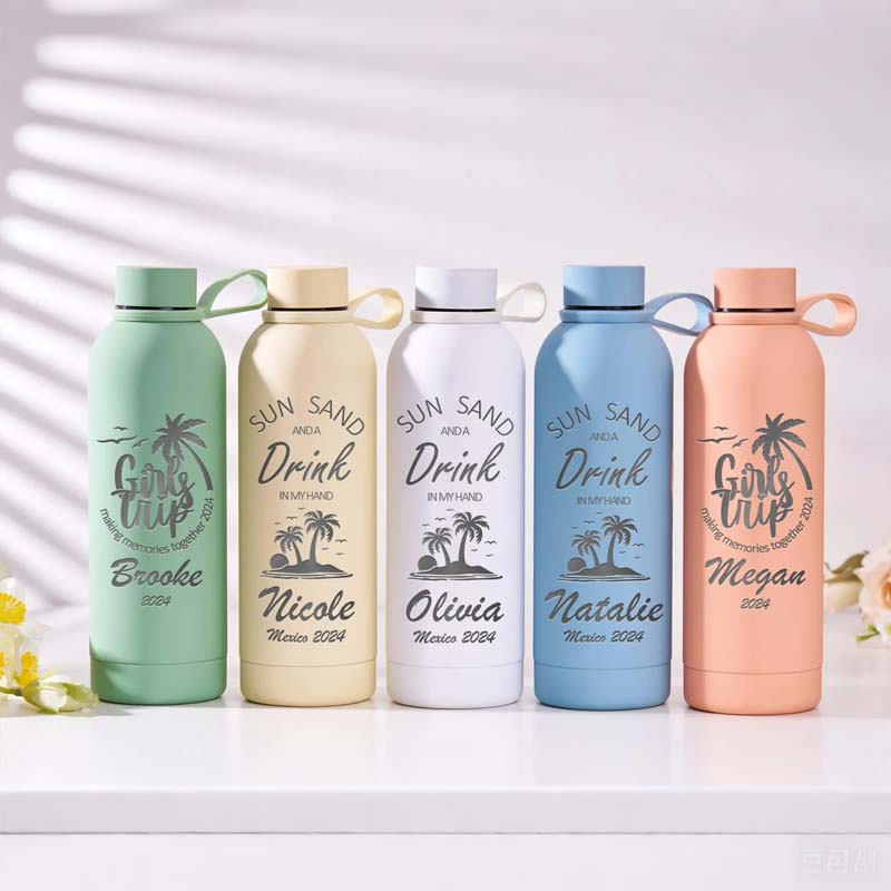 Personalized Birth Flower Tumbler Engraved Water Bottle Travel Water Bottle