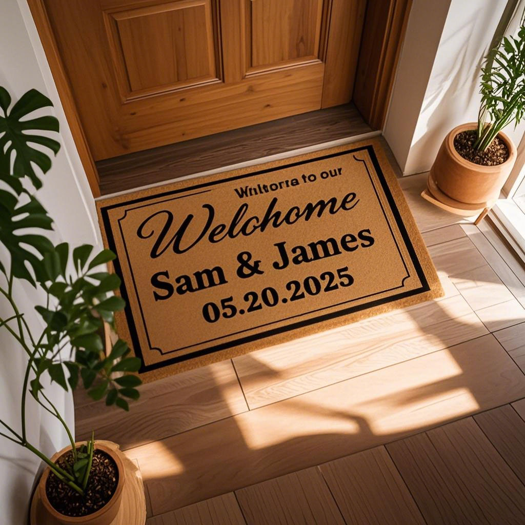 Personalized Couple DoorMat with Names and Date