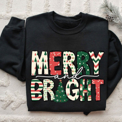 Merry and Bright Sweatshirt Merry Christmas Sweatshirt