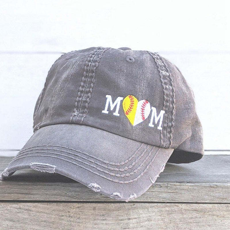 Sport Mom Baseball Cap, Embroidered Sport Heart Hat