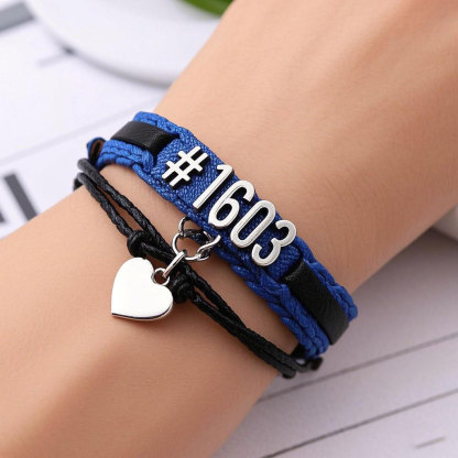 Police Mom Infinity Love Bracelet with Heart Charm