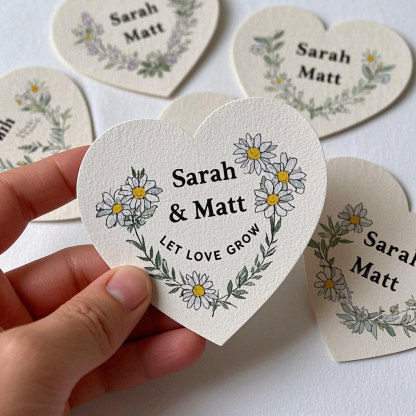 Personalized "Let Love Grow" Thank you Wedding favour Seed paper