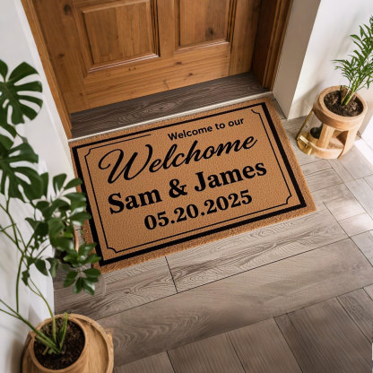 Personalized Couple DoorMat with Names and Date