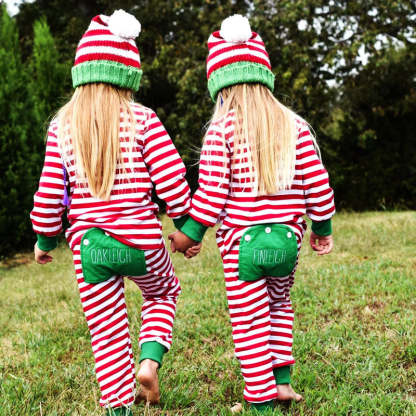 Embroidery Christmas Baby/Toddler Onesie Elf Pyjamas
