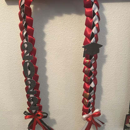 Braided 3/5" Ribbon Leis for Graduation/personalized name/ school colors