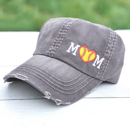 Sport Mom Baseball Cap, Embroidered Sport Heart Hat