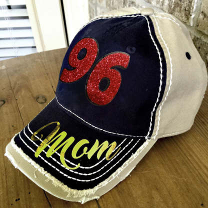 Customized Sport Mom Cap, Choose your #, Baseball Bling
