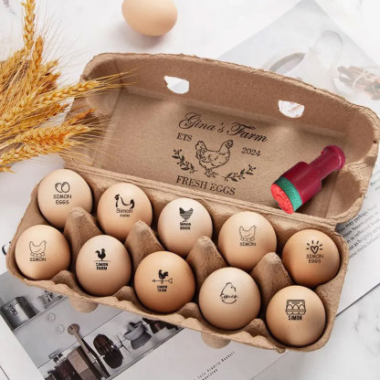 Custom Egg Carton Stamp Engraved Farm Egg Stamp
