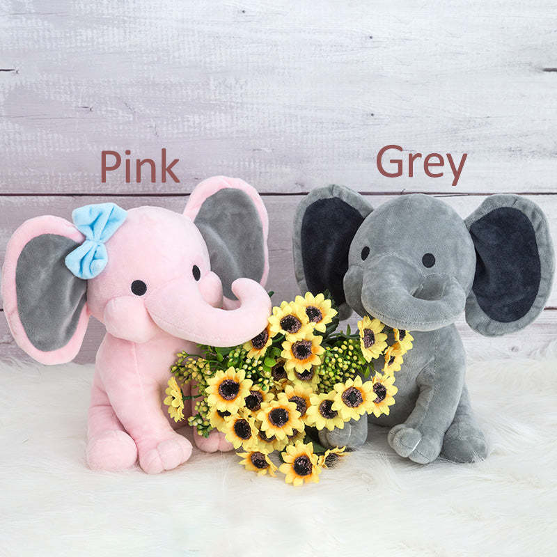 Personalized Christmas Elephant, Merry Christmas Stuffed Animal, My 1st Xmas Gift Elephant-BabyXmas