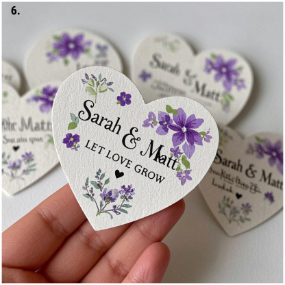 Personalized "Let Love Grow" Thank you Wedding favour Seed paper