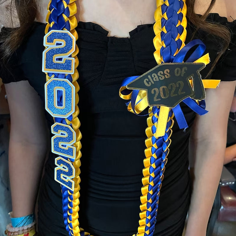 Personalized 2024 Graduation Double Braided Ribbon Lei 