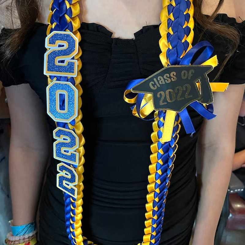 Personalized 2024 Graduation Double Braided Ribbon Lei 
