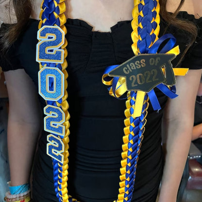 Personalized 2024 Graduation Double Braided Ribbon Lei 