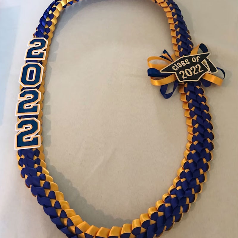Personalized 2024 Graduation Double Braided Ribbon Lei 