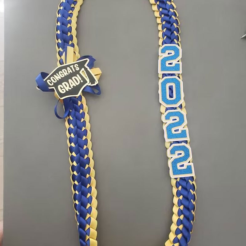 Personalized 2024 Graduation Double Braided Ribbon Lei 
