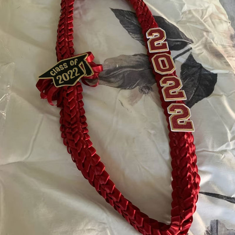 Personalized 2024 Graduation Double Braided Ribbon Lei 