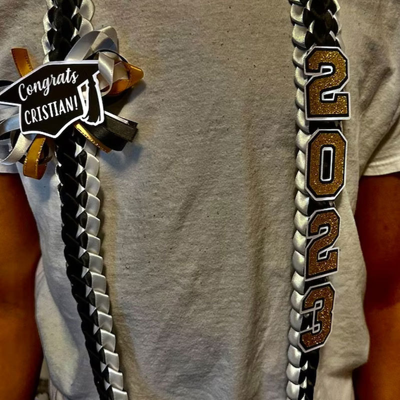 Personalized 2024 Graduation Double Braided Ribbon Lei 