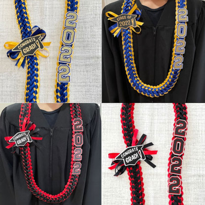Personalized 2024 Graduation Double Braided Ribbon Lei 