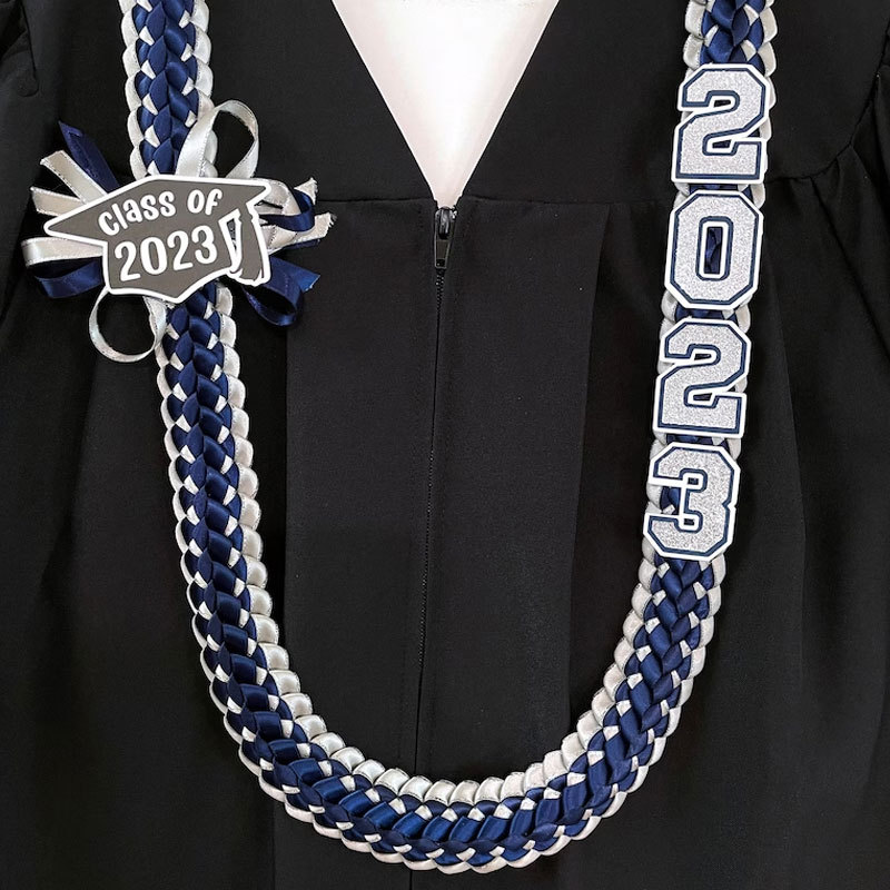 Personalized 2024 Graduation Double Braided Ribbon Lei 