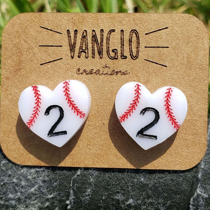 Personalized and Engraved Baseball/Softball Stud Earrings