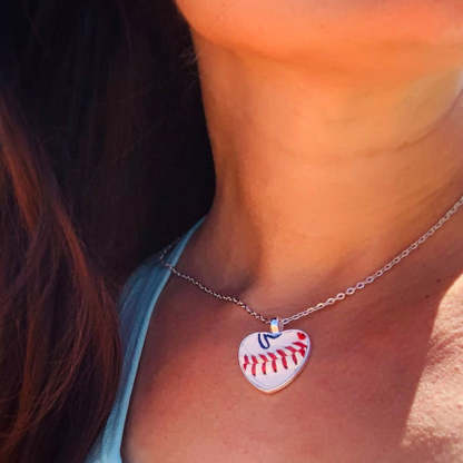 Baseball/Softball Necklace w/Seams/Laces Jewelry