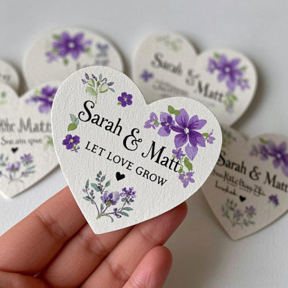 Personalized "Let Love Grow" Thank you Wedding favour Seed paper