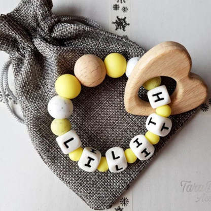 Personalised Baby Silicone Rattle With Name