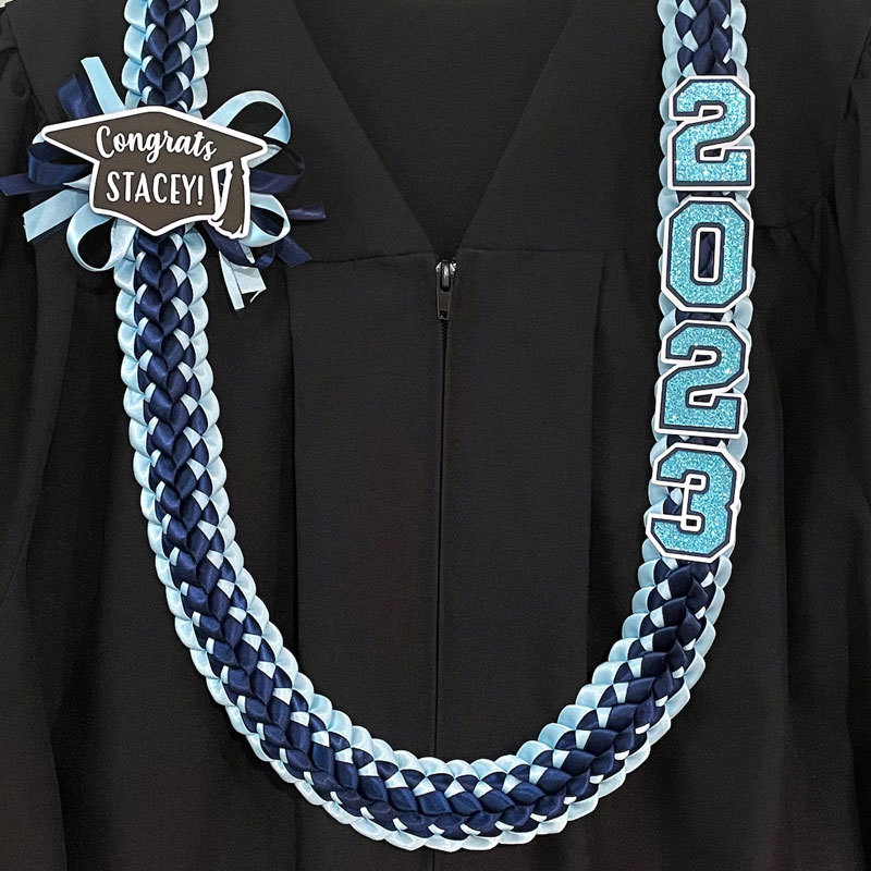 Personalized 2024 Graduation Double Braided Ribbon Lei 