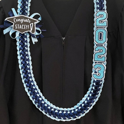 Personalized 2024 Graduation Double Braided Ribbon Lei 