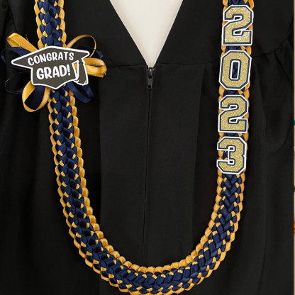 Personalized 2024 Graduation Double Braided Ribbon Lei 