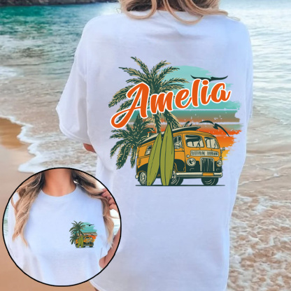 Personalized Girls Trip Name Oversized Women Shirt Beach Holiday T-shirt