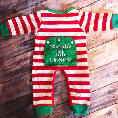 Embroidery Christmas Baby/Toddler Onesie Elf Pyjamas