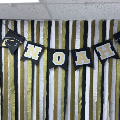 Large Graduation Banner with Varsity Color Letters Perfect Graduation Party