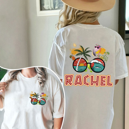 Personalized Girls Trip Name Oversized Women Shirt Beach Holiday T-shirt