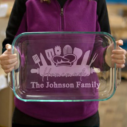 Personalized Glass Casserole Dish Kitchen Custom Baking Dish