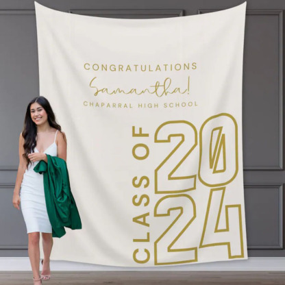 Class of 2024 Custom Graduation Party Backdrop Grad School Colors Banner