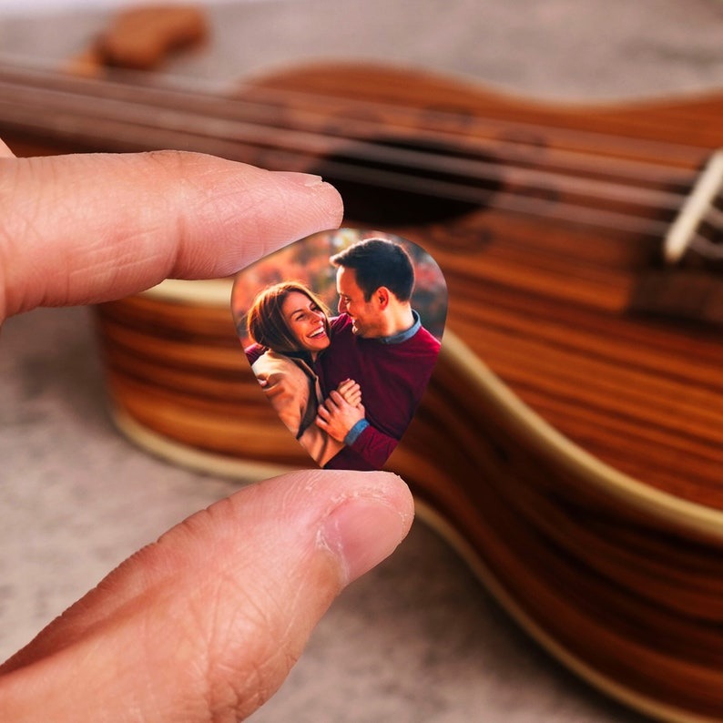 Personalized Guitar Pick with Photo for Musicians Customized for Boyfriend - 12pcs
