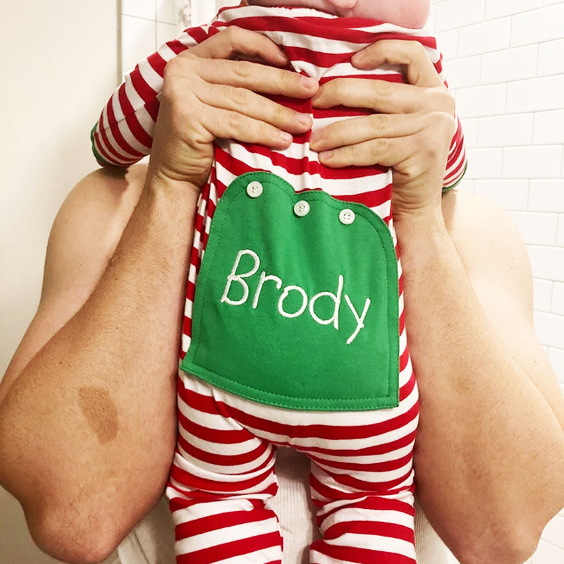 Embroidery Christmas Baby/Toddler Onesie Elf Pyjamas