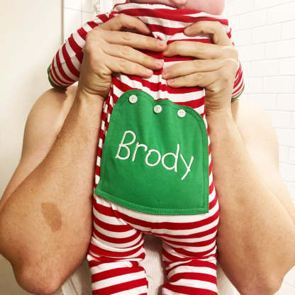 Embroidery Christmas Baby/Toddler Onesie Elf Pyjamas