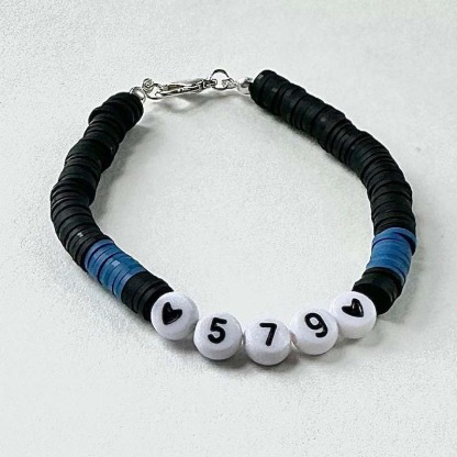 Thin Blue Line Police Bracelet Personalize with Name or Badge Number