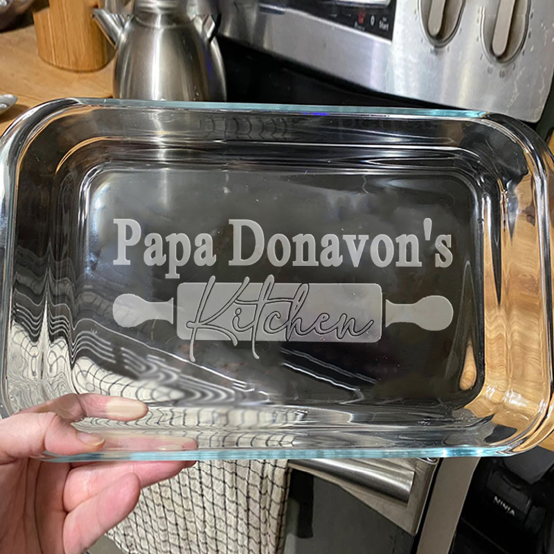 Personalized Glass Casserole Dish Kitchen Custom Baking Dish