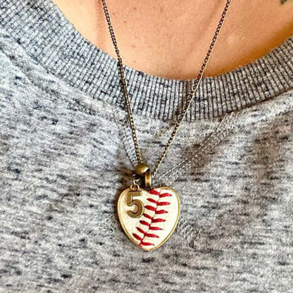 Baseball/Softball Necklace w/Seams/Laces Jewelry